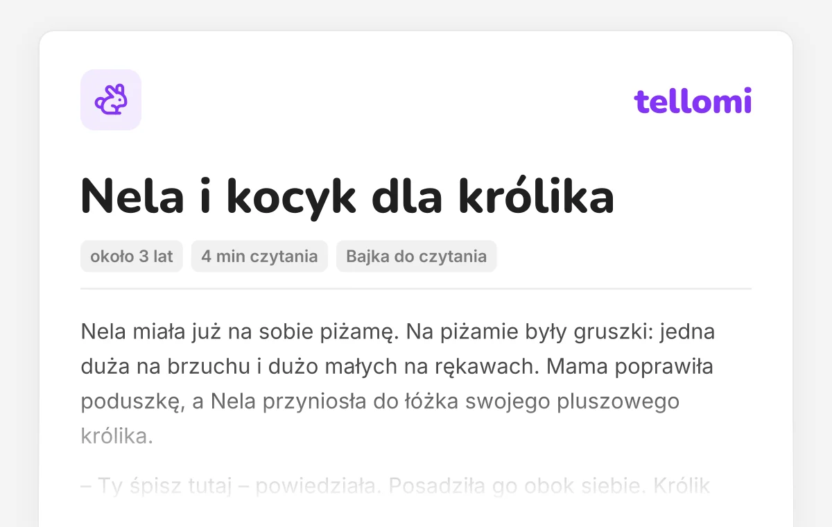 Podgląd bajki „Nela i kocyk dla królika” z biblioteki Tellomi